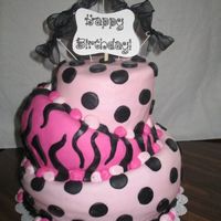 Topsy Turvy Polka Dots And Zebra My very first topsy turvy cake! It's not perfect but I'm happy for my first try. Cakes are vanilla. Bottom layer filled with...