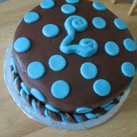 Polka Dot Birthday Cake Cake is covered in chocolate MMF. Polkadots also MMF.