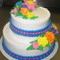 Pretty Cake...for Father's Day whipped cream decorations...