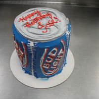 Bud Light Cake whipped cream...tall cake...