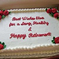 Retirement Cake For Elva This was for a lady my mother works with.Candy clay roses