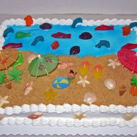 Beach Cake This was another beach cake ordered by the same person that ordered the last one from me.I am having fun with these! I get to use my...