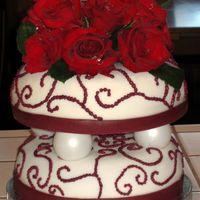 Rachie's Red Rose Cakes #2 Here is the other cake I made for Rachie's Birthday Bash.This one was for the birthday dinner, and the big one was for the after party...