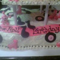 Rock N Roll Birthday Bottom of cake.