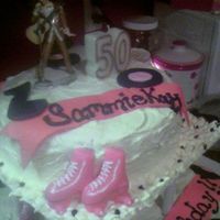 Rock N Roll Birthday Top tier of cake.