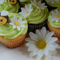 Bumble Bee/daisy Cupcakes Wedding cupcakes close up - bumble bees and daisies made of gumpaste. Thanks to lilacc01 for the inspiration!