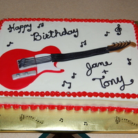 Guitar Cake guitar cake made for friends - buttercream icing - fondant guitar