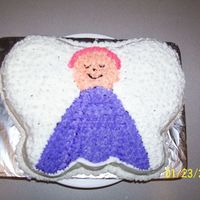 Angel Cake Using the Wilton's butterfly pan I did an angel cake for my aunts birthday in her favorite colors.