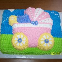 Baby Shower For Amber I did this with the Wilton baby buggy pan on top of a sheet cake (1st time to ever do this), the mom - to - be loved it and got alot of...