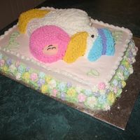 Stork Baby Shower Cake View 2 Baby shower cake I did recently....view 2 with flower and leaf border....