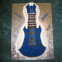 Guitar Cake Character cake I did for my husband, his twin and sister-in-law's birthdays. It is based on the guitar that my husband owns. Not...