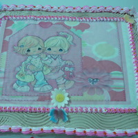 Precious Moments Chocolate spongecake with chocolate fresh cream frosting and edible print.