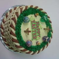 Easter Cake This cake is done all in buttercream icing with lemon filling.