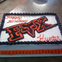 Fox Racing Buttercream icing with yellow cake and pineapple filling.