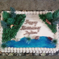 Deer Hunting Chocolate Whipped icing with buttercream decorations