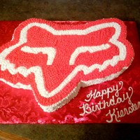 Fox Racing Chocolate cake with fudge filling. All star dropped