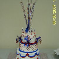 4Th Of July This is a cake I did for our annual 4th O'July Family Reunion. All buttercream icing with fondant stars.