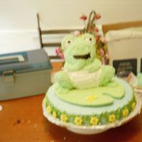 Frog Cake Unfortunately, this is the only picture I have of this cake. SOrry its so fuzzy; it didn't travel well, so we were unable to get more...