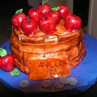 Apple Sale Thank you Jackie for your instructions and support with this!Fondant apples and barrel covering a carrot-spice cake with cinnamon frosting...