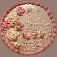 In Sympathy A friend lost a family member, and this was my sympathy gift. Carrot spice cake, cinnamon bc.