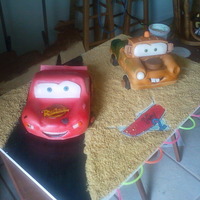 Movie Cars Cake I made this cake for my nephew, yello cake with butter cream and fondant. It was so much fun I expecially LOVE mater