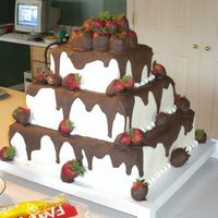 Strawberry Party First wedding cake. Notice its a bit big... oh well it tasted great and thats what counts!