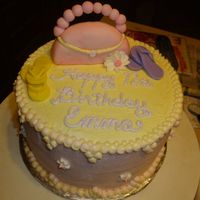 Girls Birthday Cake Buttercream icing with fondant and royal decorations