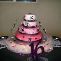 Sweet 16 Cake This cake was fun.. Made for my BFF's daughter.. Lots of crystals, glitter and lights..