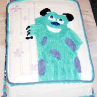 Sully I used buttercream frosting. A grass/hair tip for his fur.