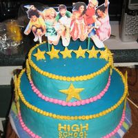 High School Musical This is a birthday cake I made for a friend's daughter. Its buttercream frosting. The stars are made of fondant that I then stuck...