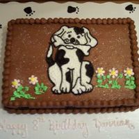 Puppy Cake For an 8 yr old who loves puppies. Not my preference on types of cakes to do, but it's what the customer wanted. It's 1/4 sheet,...