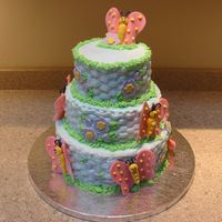 Butterfly_Cake_-_1St_Birthday_.jpg This was a first birthday cake for a friend's daughter. I got the idea from a Wilton book and modified a little with the basketweave...
