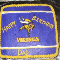 Minnesota Vikings This cake is one my Dad requested for his birthday. The cake is 1/2 cheesecake flavored vanilla cake and 1/2 cheesecake flavored strawberry...