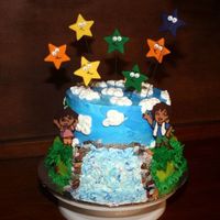 Dora And Diego Birthday Cake This is a cake I made for a birthday for boy/girl twins. I tried to incorporate a bit of Dora and a bit of Diego. The stars are fondant and...