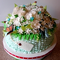 Tiffany Blue Wedding Shower This cake was for a bridal shower where the colors where Tiffany Blue and white. The MOB insisted on the butterflies and ladybugs as she...