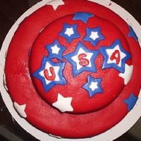 Usa! Usa! This is my first attempt at a stacked cake AND MMF.