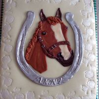 Horse And Horseshoe Cake Anne is my collegue's daughter and loves horses. She turned 9 and I had to make a horse cake for her. It is a spongecake with an...