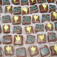 Monogrammed Petit Fours Made for a double bridal shower. My first paid petit four order!