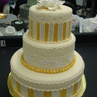 Wedding Cake Another cake done at Wilton's Colette Peters' course. Tried to do as many techniques as possible.