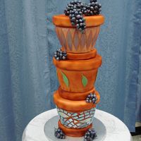 Flower Pots - Grapes Took a course at Wilton - with Colette Peters, lots of fun, learned so much.