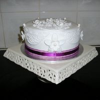 Birthday Cake White chocolate mud cake and fondant.