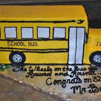 School Bus Marble cake, buttercream frosting with fondant details. Fun cake to make!