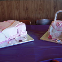 Purse With Coordinating Suitcase My first attempt of carving a cake. Both cakes are covered with MMF.