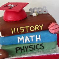 Graduation The books are 9x13 cakes, each covered with marshmellow fondant.