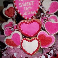 Sweet 16 Cookie Basket sugar cookies decorated!!