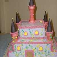 Castle Cake This was for my nieces 4th birthday. It is covered in white chocolate butter cream. The picture isn't the greatest, the colors are...