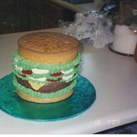 Scooby Hamburger This was a giant hamburger cake I made at the request of my god daughter for her birthday. She "Ate" it up