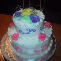 My Pink & Purple Girls This was a cake for my 17 year old twins birthday. One likes pink and one likes purple thus the design.