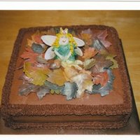Fall Fairy Cake Leaves and fairy made from fondant