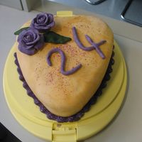 Birthday Cake For My Best Friend That is a chocolate cake with Buttercream filling and fondant on the top, also the roses and the numbers are fondant